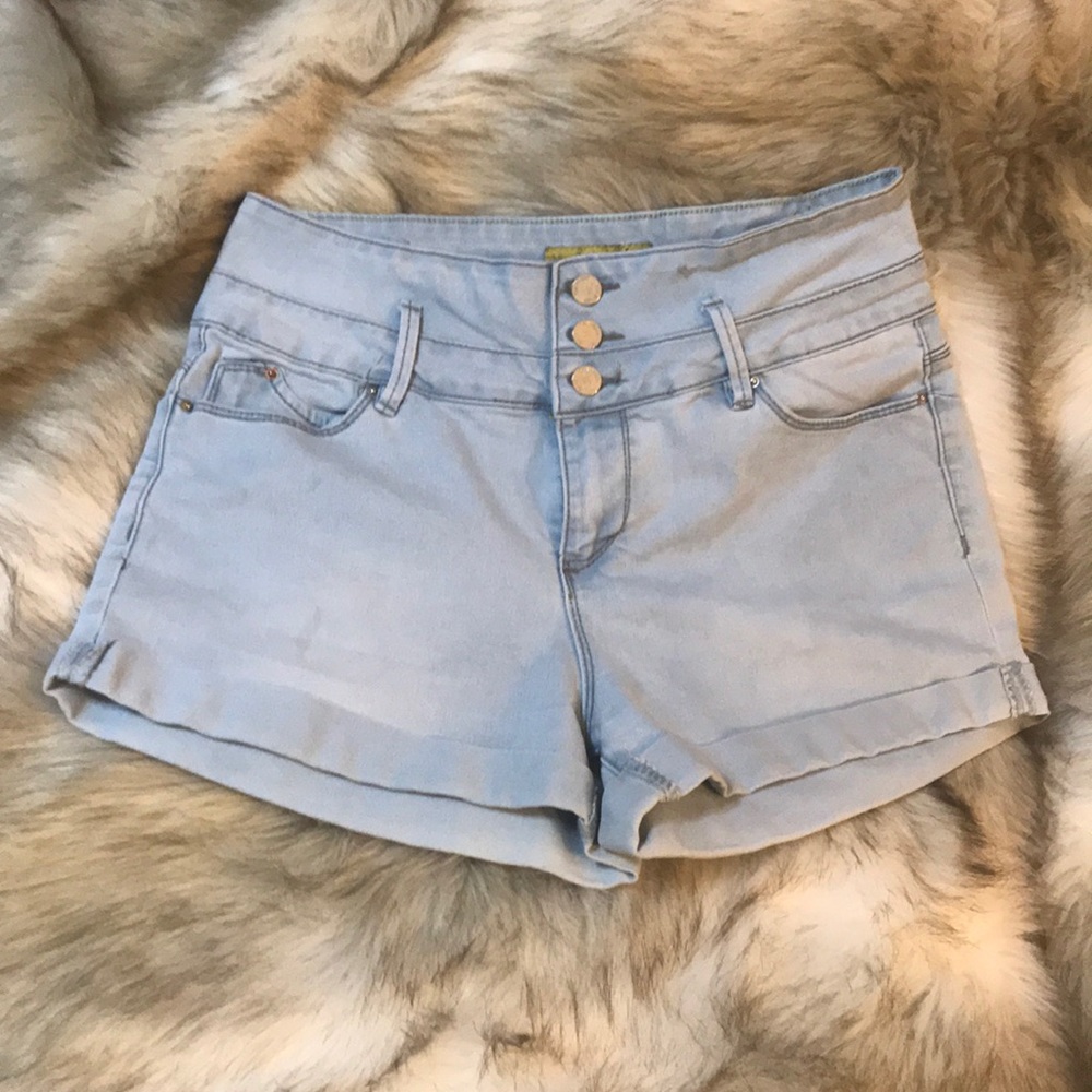 YMI high waisted light wash shorts